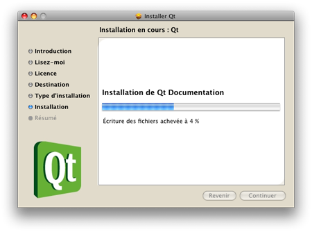 Installing Qt 4.4.3 on a Mac : writing files