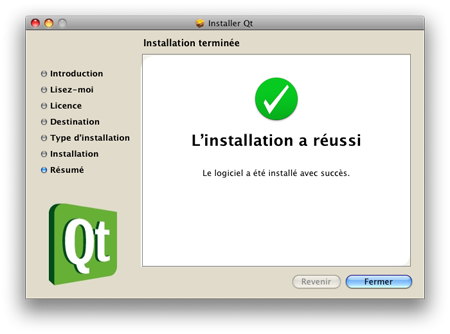 Installing Qt 4.4.3 on a Mac : end !